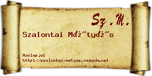 Szalontai Mátyás névjegykártya