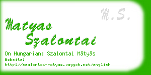 matyas szalontai business card