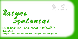 matyas szalontai business card